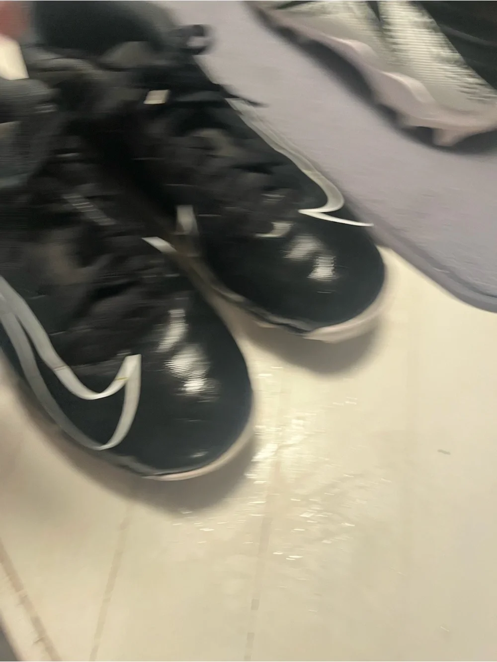 Nike Kids Black Sneakers with White Swoosh